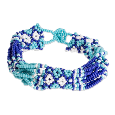 Blue Glass Bead Bracelet