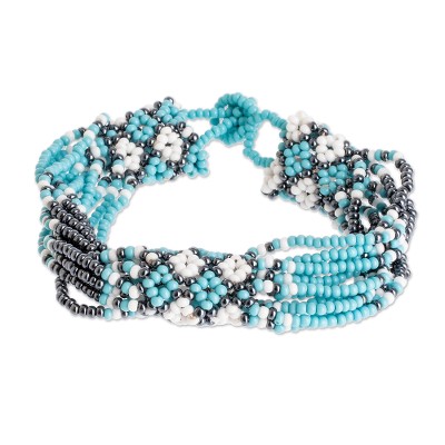 Floral Motif Beaded Bracelet