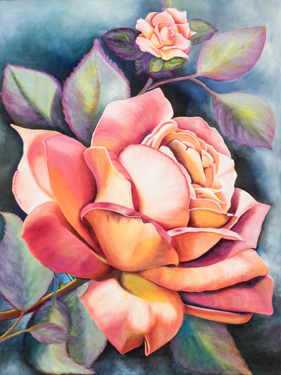 Original Rose Painting from Guatemala