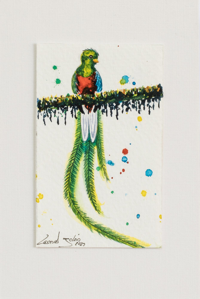 Original Quetzal Watercolor Painting