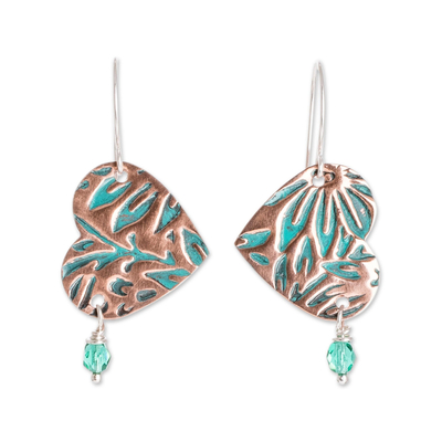 Crystal-Accented Bronze Earrings