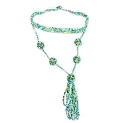 Tassel Necklace in Turquoise and Green
