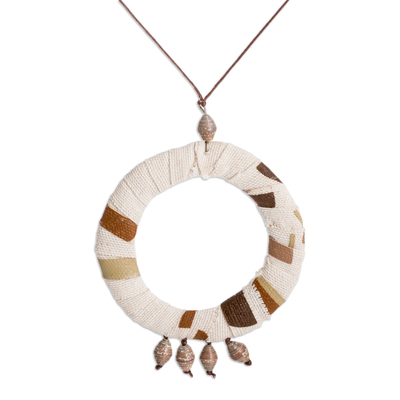 Reclaimed Paper and Cloth Pendant Necklace from Guatemala