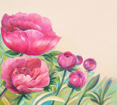 Original Acrylic Painting of Flowers