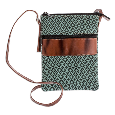 Adjustable Cotton and Leather Sling Bag