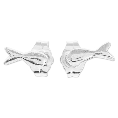 Handcrafted 999 Silver Stud Earrings