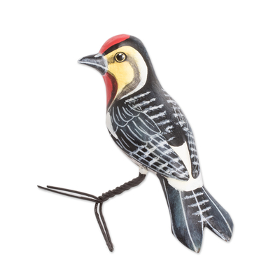 Hand-Painted Woodpecker Figurine