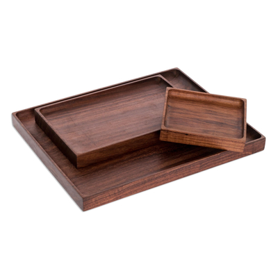 Graduated Size Wood Serving Trays (Set of 3)