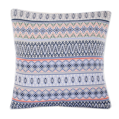 Handloomed Blue Cotton Cushion Cover from Guatemala