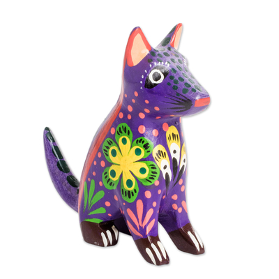 Hand-Carved Wild Cat Wood Figurine from Guatemala