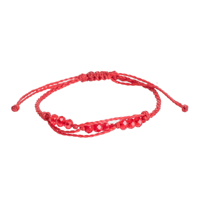Handmade Beaded Cord Bracelet from Guatemala