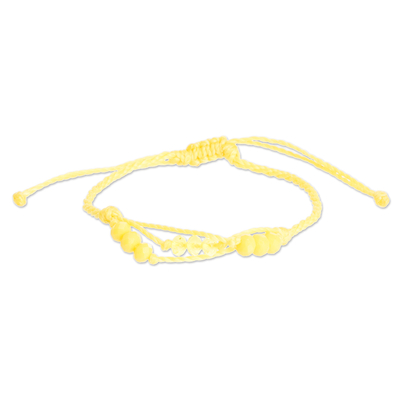 Yellow Beaded Macrame Bracelet from Guatemala