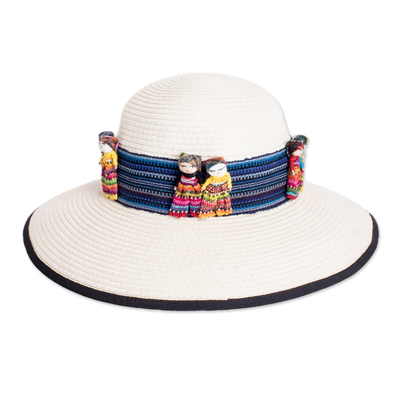 Handmade Worry Dolls Ribbon-Type Hat Band from Guatemala