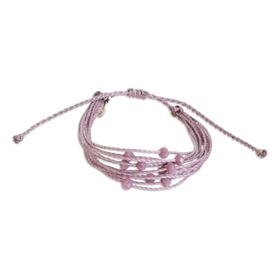 Handcrafted Crystal Beaded Cord Bracelet from Guatemala