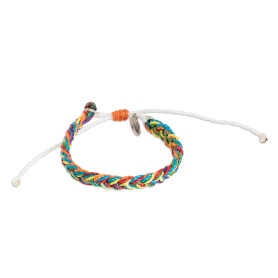 Unisex Multicolored Macrame Wristband Bracelet with Charm
