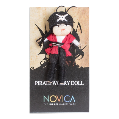 Handcrafted Cotton and Cibaque Pirate Worry Doll
