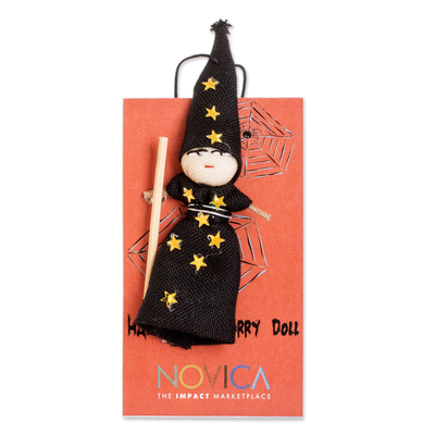 Handcrafted Cotton Wizard Worry Doll from Guatemala