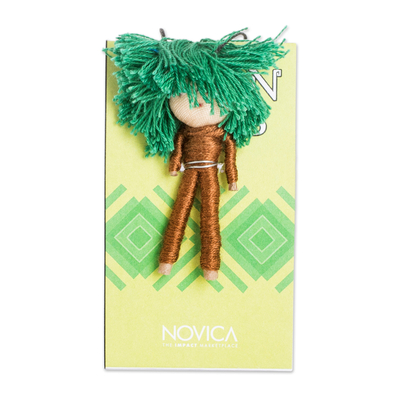 Cotton and Cibaque Tree Worry Doll Handcrafted in Guatemala