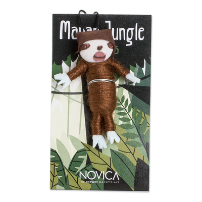 Sloth Bear Worry Doll Handmade from Cotton & Cibaque Fibers