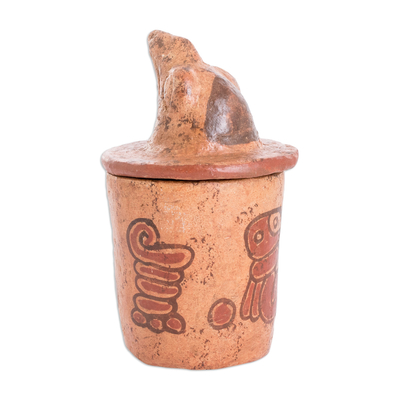 Ceramic Decorative Jar with Pipil Motifs from El Salvador