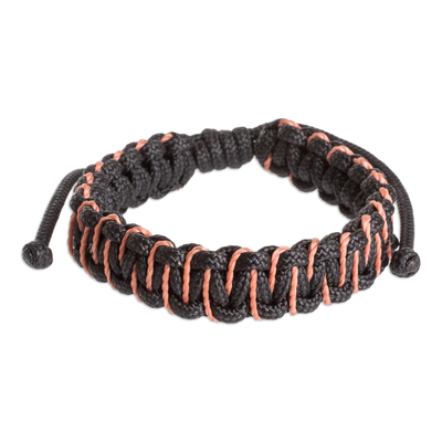 Handcrafted Braided Bracelet with Orange Threads