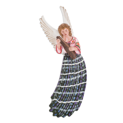 Ceramic Angel Wall Accent Hand-Painted in Guatemala