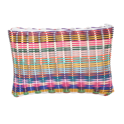 Eco-Friendly Hand-Woven Recycled Vinyl Cord Toiletry Bag