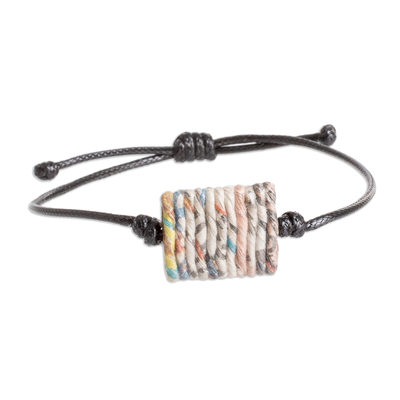 Handcrafted Eco-Friendly Recycled Paper Pendant Bracelet
