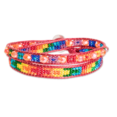 Multicolored Beaded Positive Energy Long Wrap Bracelet
