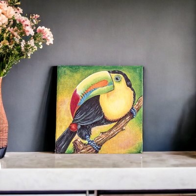 Eco-Friendly Acrylic on Canvas Realistic Toucan Painting