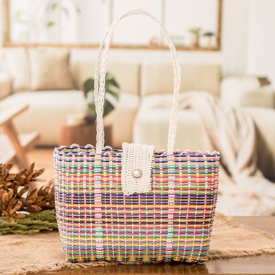 Multicolored Eco-Friendly Hand-Woven Tote Bag from Guatemala