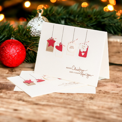 Handcrafted Pair of Christmas Greeting Cards with Envelopes