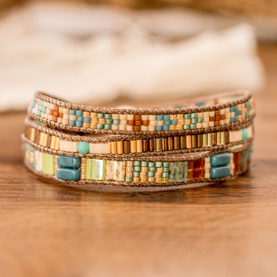 Colorful Beaded Wrap Bracelet Hand-Woven in Guatemala