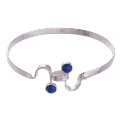 Fair Trade Lapis Lazuli and Silver Bangle Bracelet