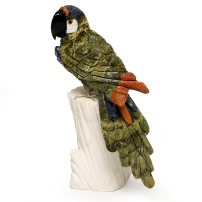 Collectible Gemstone Multicolor Bird Sculpture