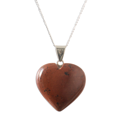 Mahogany obsidian heart necklace
