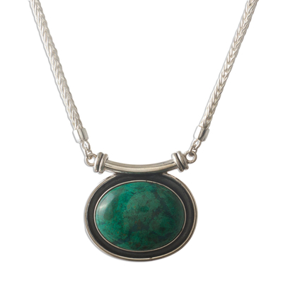 Sterling Silver Pendant Chrysocolla Necklace