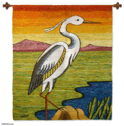 Handmade Wool Bird Tapestry