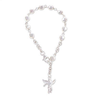 Collectible Protection Fine Silver Rosary Charm Bracelet