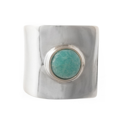 Handcrafted Silver and Amazonite Ring