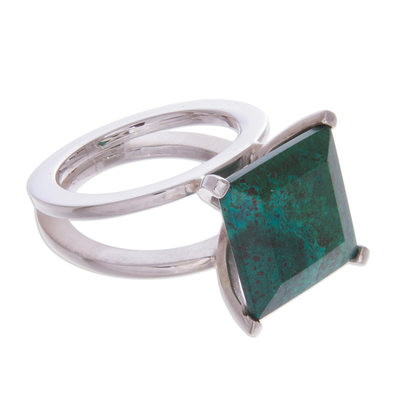 Sterling Silver Cocktail Chrysocolla Ring