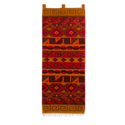 Peruvian Geometric Wool Tapestry Wall Hanging