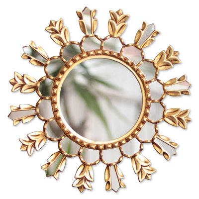 Floral Mohena Wood Mirror