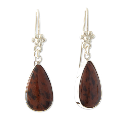 Fair Trade Obsidian Dangle Earrings