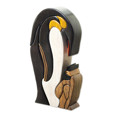 Penguin Ishpingo Wood Sculpture Carving from Peru
