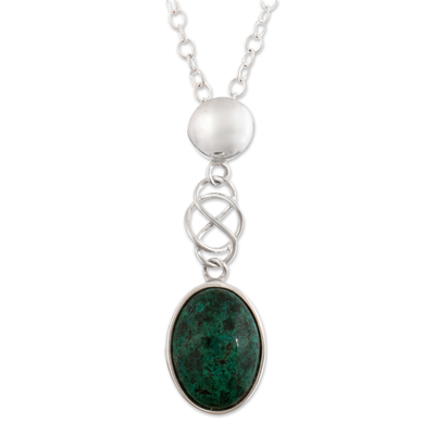 Hand Crafted Chrysocolla Pendant Necklace