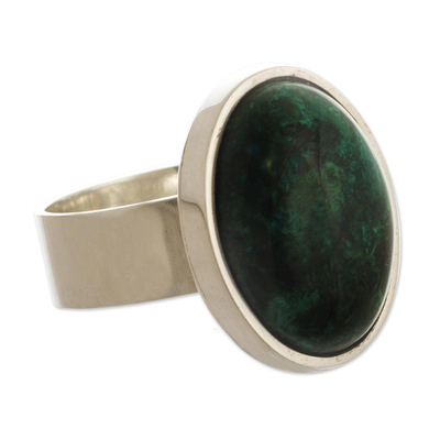 Hand Crafted Sterling Silver and Chrysocolla Ring