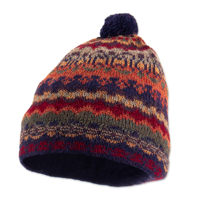 Handcrafted 100% Alpaca Wool Patterned Hat