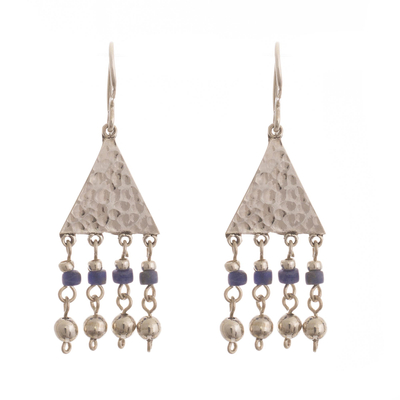 Sterling Silver and Sodalite Dangle Earrings