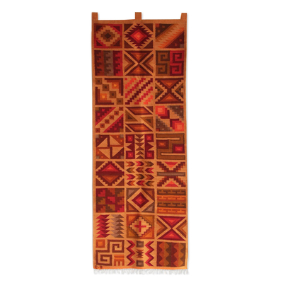 Geometric Wool Tapestry from Peru